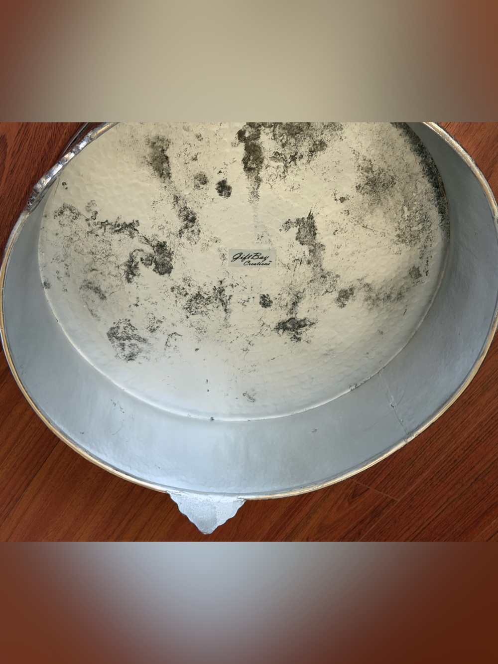 Gift bay creations cake stand base 18 inch silver hammered footed wedding event - Picture 6 of 9